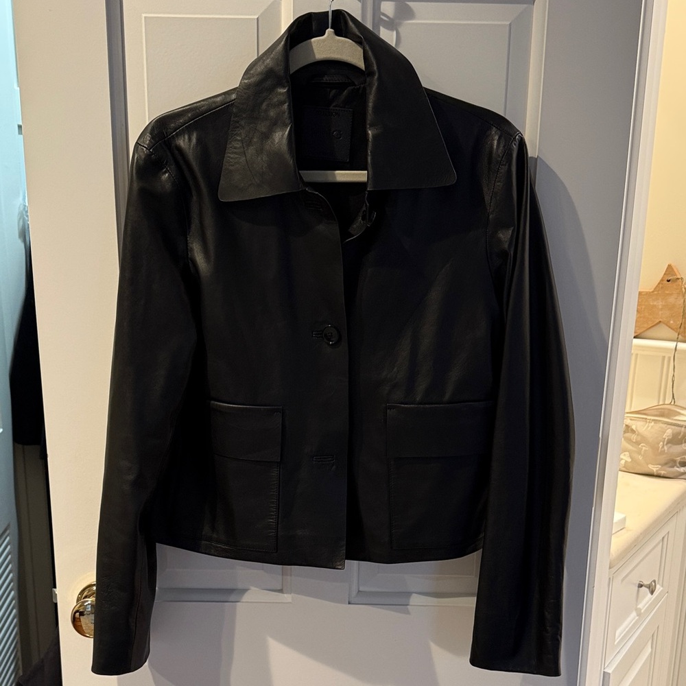 Mango Selection Genuine Black Leather Jacket